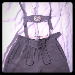 Vintage suede leather lederhosen Austrian shorts